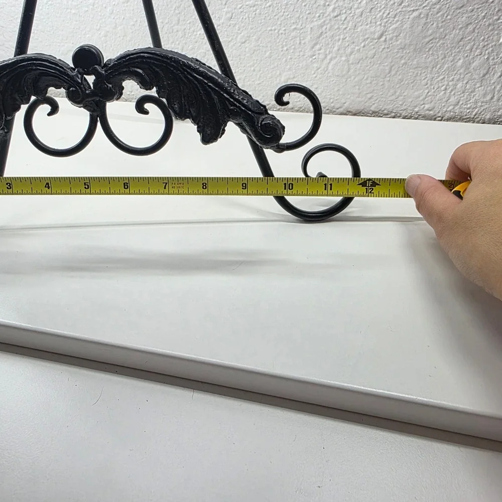 Black Metal Tabletop Easel Decorative Ornate Scrolls Display‎ Stand Art